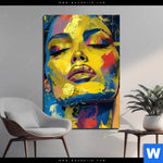 Bild Edelstahloptik Abstraktes Frauenportraet Gloria Hochformat Produktvorschau mit dem Bild Abstraktes Frauenporträt Gloria im Format Hochformat.