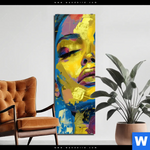 Bild Edelstahloptik Abstraktes Frauenportraet Gloria Schmal Produktvorschau mit dem Bild Abstraktes Frauenporträt Gloria im Format Schmal.