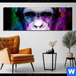 Bild Edelstahloptik Affe Pop Art No 1 Panorama Produktvorschau mit dem Bild Affe Pop Art No.1 im Format Panorama.