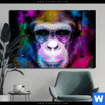 Bild Edelstahloptik Affe Pop Art No 1 Querformat Produktvorschau mit dem Bild Affe Pop Art No.1 im Format Querformat.