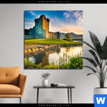 Bild Edelstahloptik Alte Burg Mit See Quadrat Produktvorschau mit dem Bild Alte Burg mit See im Format Quadrat.