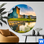 Bild Edelstahloptik Alte Burg Mit See Rund Produktvorschau mit dem Bild Alte Burg mit See im Format Rund.