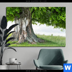 Bild Edelstahloptik Alte Linde Auf Sommerwiese Querformat Produktvorschau mit dem Bild Alte Linde auf Sommerwiese im Format Querformat.