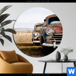 Bild Edelstahloptik Alte Rostige Autos Rund Produktvorschau mit dem Bild Alte rostige Autos im Format Rund.