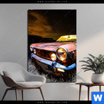 Bild Edelstahloptik Altes Auto Hochformat Produktvorschau mit dem Bild Altes Auto im Format Hochformat.