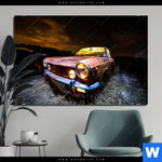 Bild Edelstahloptik Altes Auto Querformat Produktvorschau mit dem Bild Altes Auto im Format Querformat.