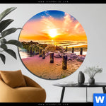 Bild Edelstahloptik Am Strand Rund Produktvorschau mit dem Bild Am Strand im Format Rund.