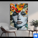 Bild Edelstahloptik Angelina Frau Mit Blumen Im Haar Hochformat Produktvorschau mit dem Bild Angelina - Frau mit Blumen im Haar im Format Hochformat.