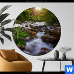 Bild Edelstahloptik Asiatischer Tropischer Dschungel Rund Produktvorschau mit dem Bild Asiatischer tropischer Dschungel im Format Rund.