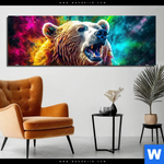 Bild Edelstahloptik Baer In Neonfarben Panorama Produktvorschau mit dem Bild Bär in Neonfarben im Format Panorama.