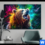 Bild Edelstahloptik Baer In Neonfarben Querformat Produktvorschau mit dem Bild Bär in Neonfarben im Format Querformat.