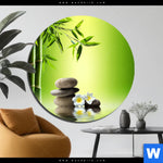 Bild Edelstahloptik Bambus Steine Rund Produktvorschau mit dem Bild Bambus & Steine im Format Rund.