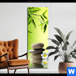 Bild Edelstahloptik Bambus Steine Schmal Produktvorschau mit dem Bild Bambus & Steine im Format Schmal.