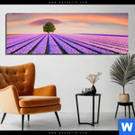 Bild Edelstahloptik Baum Im Blumenfeld Panorama Produktvorschau mit dem Bild Baum im Blumenfeld im Format Panorama.