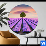 Bild Edelstahloptik Baum Im Blumenfeld Rund Produktvorschau mit dem Bild Baum im Blumenfeld im Format Rund.
