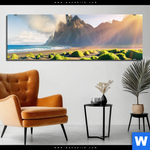 Bild Edelstahloptik Beeindruckendes Island Panorama Produktvorschau mit dem Bild Beeindruckendes Island im Format Panorama.