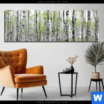 Bild Edelstahloptik Birkenwald Panorama Produktvorschau mit dem Bild Birkenwald im Format Panorama.