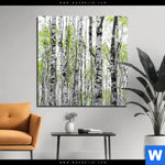 Bild Edelstahloptik Birkenwald Quadrat Produktvorschau mit dem Bild Birkenwald im Format Quadrat.