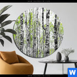 Bild Edelstahloptik Birkenwald Rund Produktvorschau mit dem Bild Birkenwald im Format Rund.