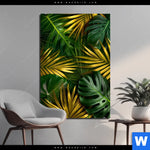 Bild Edelstahloptik Blaetter Gold Gruen Hochformat Produktvorschau mit dem Bild Blätter Gold Grün im Format Hochformat.