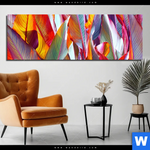 Bild Edelstahloptik Blaetter In Bunten Farben Panorama Produktvorschau mit dem Bild Blätter in bunten Farben im Format Panorama.