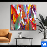 Bild Edelstahloptik Blaetter In Bunten Farben Quadrat Produktvorschau mit dem Bild Blätter in bunten Farben im Format Quadrat.