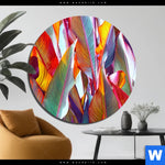 Bild Edelstahloptik Blaetter In Bunten Farben Rund Produktvorschau mit dem Bild Blätter in bunten Farben im Format Rund.