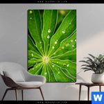 Bild Edelstahloptik Blatt Mit Wassertropfen Hochformat Produktvorschau mit dem Bild Blatt mit Wassertropfen im Format Hochformat.