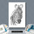 Bild Edelstahloptik Bleistiftzeichnung Zebra Hochformat