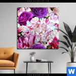 Bild Edelstahloptik Bluehende Pfingstrosen Quadrat Produktvorschau mit dem Bild Blühende Pfingstrosen im Format Quadrat.