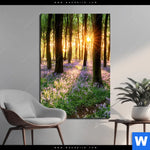 Bild Edelstahloptik Bluehender Wald Bei Sonnenaufgang Hochformat Produktvorschau mit dem Bild Blühender Wald bei Sonnenaufgang im Format Hochformat.