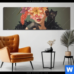 Bild Edelstahloptik Blumenportrait Einer Frau Panorama Produktvorschau mit dem Bild Blumenportrait einer Frau im Format Panorama.