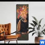 Bild Edelstahloptik Blumenportrait Einer Frau Schmal Produktvorschau mit dem Bild Blumenportrait einer Frau im Format Schmal.