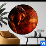 Bild Edelstahloptik Bronze Zen Buddha Rund Produktvorschau mit dem Bild Bronze Zen Buddha im Format Rund.