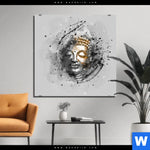 Bild Edelstahloptik Buddha Grunge Stil Quadrat Produktvorschau mit dem Bild Buddha - Grunge-Stil im Format Quadrat.