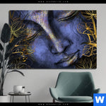 Bild Edelstahloptik Buddha In Gold Blau Querformat Produktvorschau mit dem Bild Buddha in Gold & Blau im Format Querformat.