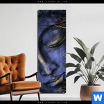 Bild Edelstahloptik Buddha In Gold Blau Schmal Produktvorschau mit dem Bild Buddha in Gold & Blau im Format Schmal.
