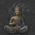 Bild Edelstahloptik Buddha In Lotus Pose Quadrat Motivvorschau