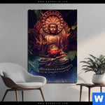 Bild Edelstahloptik Buddha Lotusbluete Hochformat Produktvorschau mit dem Bild Buddha & Lotusblüte im Format Hochformat.