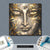 Bild Edelstahloptik Buddha Silber Gold Quadrat Materialbild
