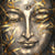 Bild Edelstahloptik Buddha Silber Gold Quadrat Motivvorschau