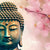 Alu-Dibond Bild | Buddha Statue mit Kirschblüten | Rund