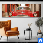 Bild Edelstahloptik Bunte Vintage Oldtimer Panorama Produktvorschau mit dem Bild Bunte vintage Oldtimer im Format Panorama.
