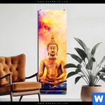Bild Edelstahloptik Bunter Buddha No 3 Schmal Produktvorschau mit dem Bild Bunter Buddha No.3 im Format Schmal.