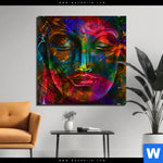 Bild Edelstahloptik Bunter Buddha Quadrat Produktvorschau mit dem Bild Bunter Buddha im Format Quadrat.