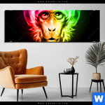 Bild Edelstahloptik Bunter Feuer Affe Panorama Produktvorschau mit dem Bild Bunter Feuer-Affe im Format Panorama.