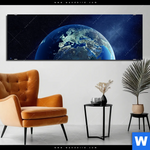 Bild Edelstahloptik Die Erde Panorama Produktvorschau mit dem Bild Die Erde im Format Panorama.