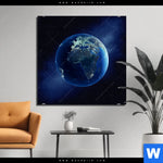 Bild Edelstahloptik Die Erde Quadrat Produktvorschau mit dem Bild Die Erde im Format Quadrat.