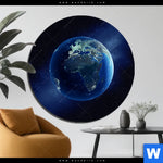 Bild Edelstahloptik Die Erde Rund Produktvorschau mit dem Bild Die Erde im Format Rund.
