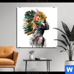 Bild Edelstahloptik Doppelbelichtung Portraet Einer Afrikanischen Frau Quadrat Produktvorschau mit dem Bild Doppelbelichtung Porträt einer afrikanischen Frau im Format Quadrat.